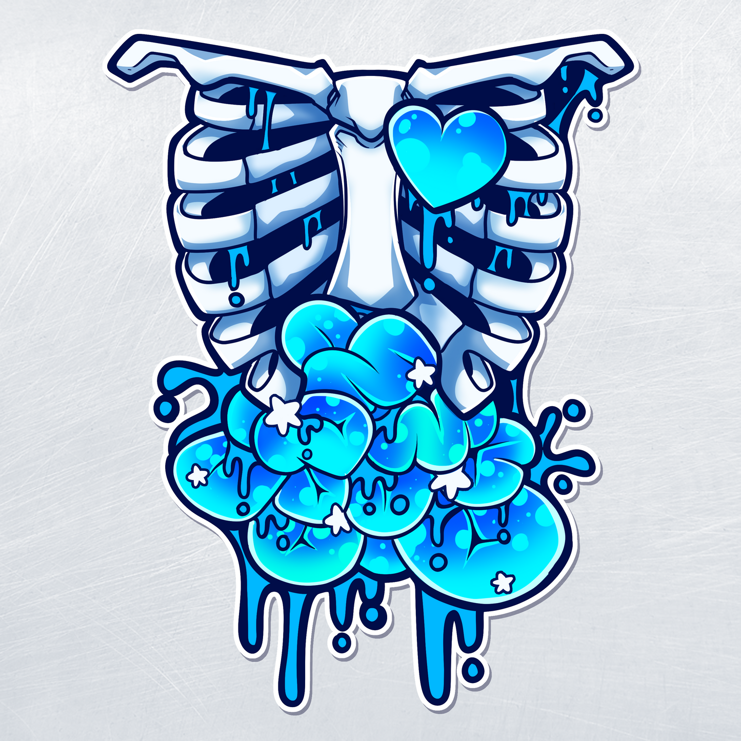 Blue Candy Ribs Sticker