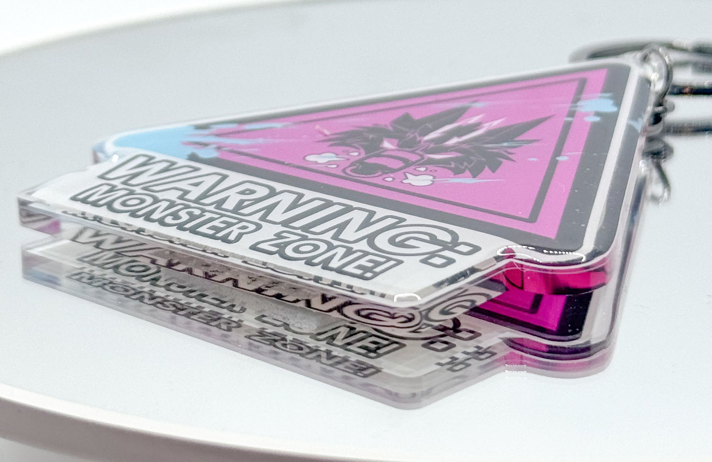 Pink 'Monster Zone' Acrylic Keychain