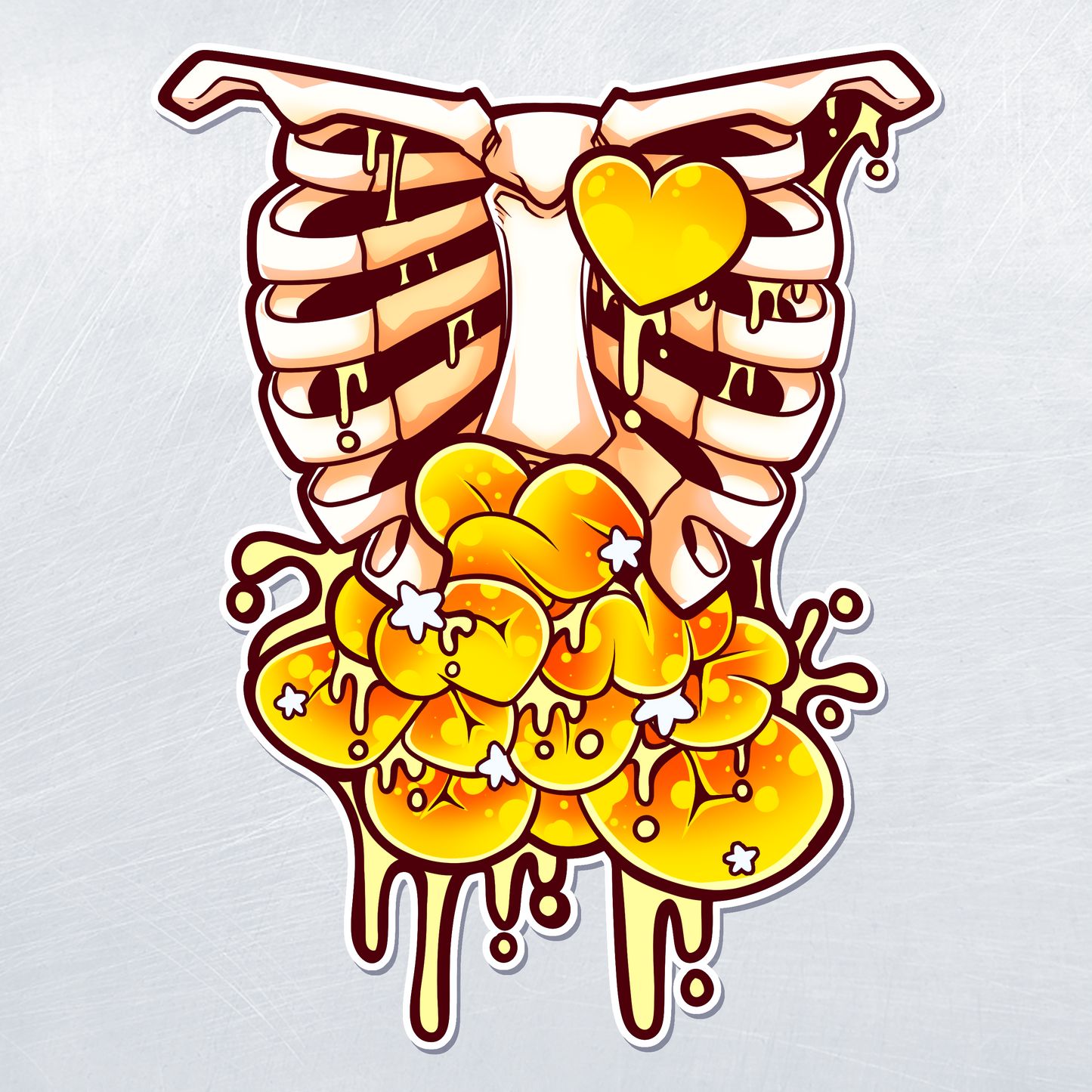 Yellow Candy Ribs Sticker