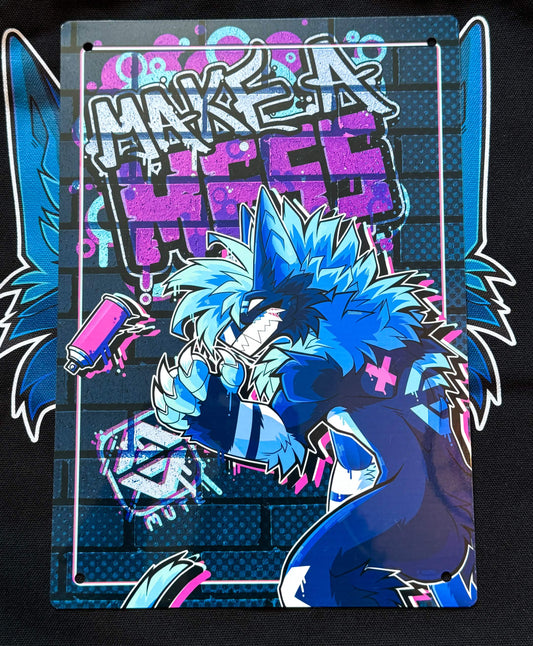 'Make A Mess' A4 Metal Print